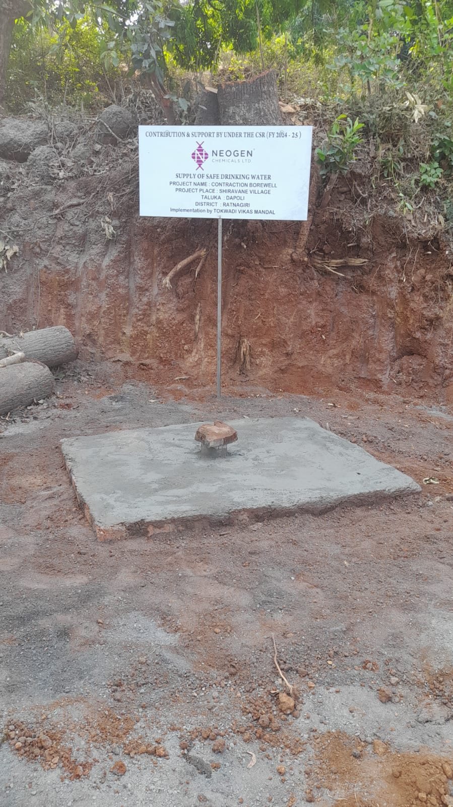 Completed borewell platform for safe drinking water